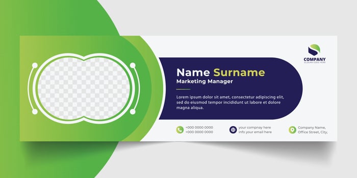 Corporate Email signature modern template design. Emailers personal business minimalist personal web social media banner. vector