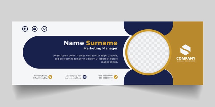 Corporate Email signature modern template design. Emailers personal business minimalist personal web social media banner. vector