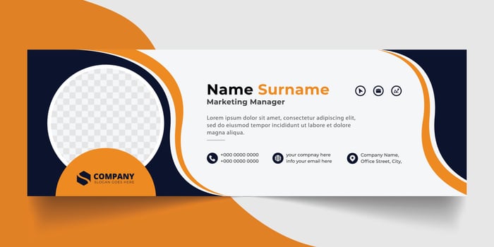 Corporate Email signature modern template design. Emailers personal business minimalist personal web social media banner. vector
