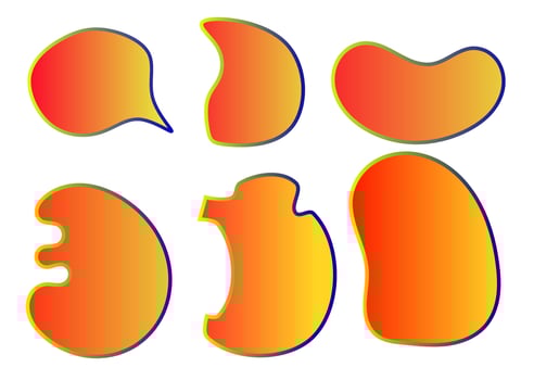 Aesthetic set shape with orange color gradations for decorative ornaments for making background layouts vector