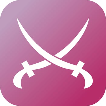 Beautiful Two Swords Glyph Vector Icon