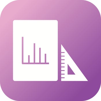 Beautiful Set Square and Graph Glyph Vector Icon