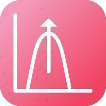 Beautiful Bell shaped graph Glyph Vector Icon