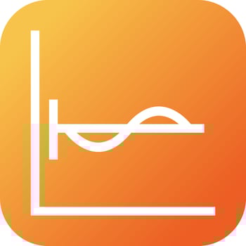 Beautiful Cosine Graph Glyph Vector Icon