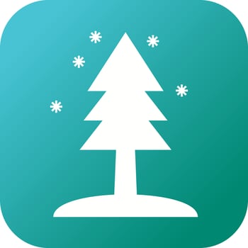 Beautiful Tree in snow Glyph Vector Icon