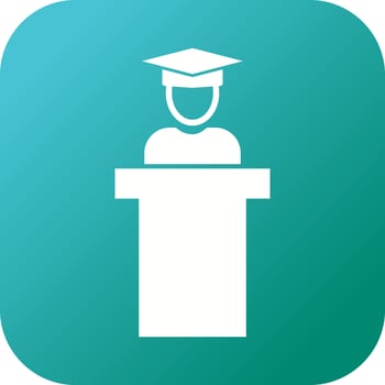 Beautiful Lectturer Glyph Vector Icon