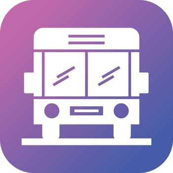 Beautiful School Bus Glyph Vector Icon