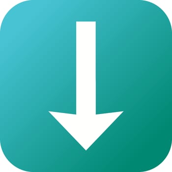 Beautiful Down Glyph Vector Icon