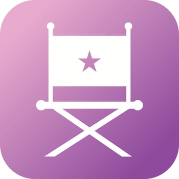 Beautiful Director Chair Glyph Vector Icon