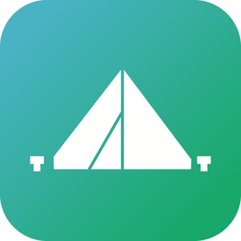 Beautiful Camping Glyph Vector Icon