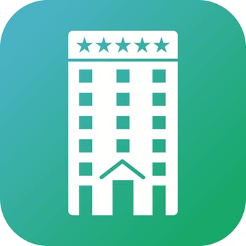 Beautiful Five Star Hotel Glyph Vector Icon
