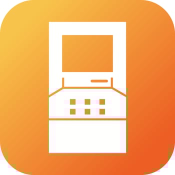 Beautiful ATM Machine Glyph Vector Icon