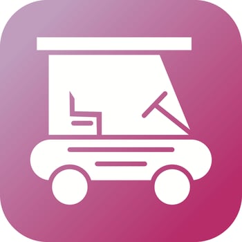 Beautiful Golf buggy Vector Glyph Icon