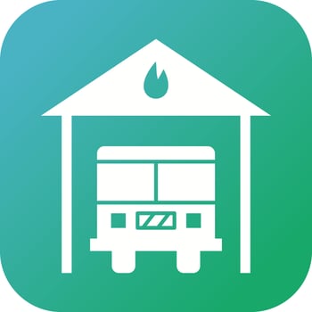 Beautiful Fire station Vector Glyph Icon