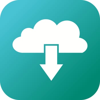 Beautiful Cloud downloads Vector Glyph icon