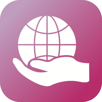 Beautiful Global hand Vector Glyph icon