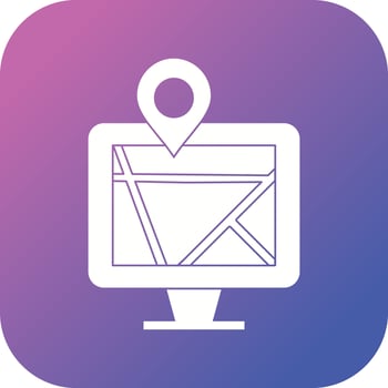 Beautiful Maps on computer Vector Glyph icon