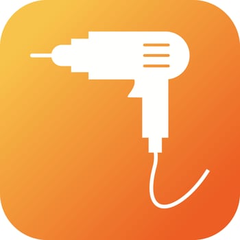 Unique Drill Machine Glyph Vector Icon