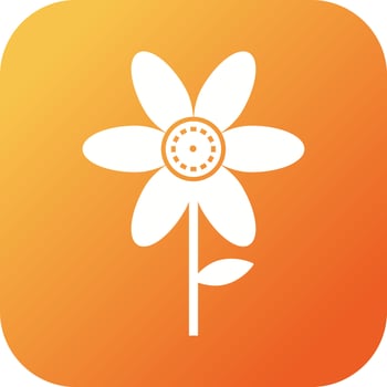 Unique Flower Vector Glyph Icon