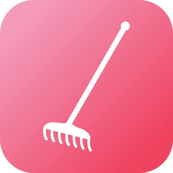 Unique Rake Vector Glyph Icon