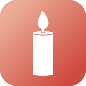 Unique Candle Glyph Vector Icon