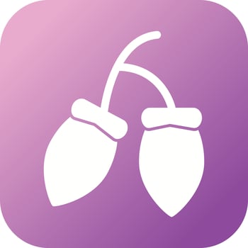 Unique Acorns Vector Glyph Icon