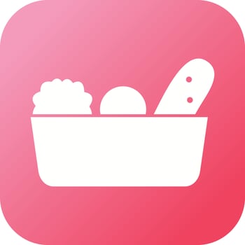 Unique Vegetable Basket Vector Glyph Icon