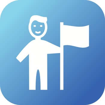 Unique Man With Flag Vector Glyph Icon