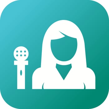 Unique Female Anchors Vector Glyph Icon
