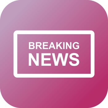 Unique Breaking News Vector Glyph Icon