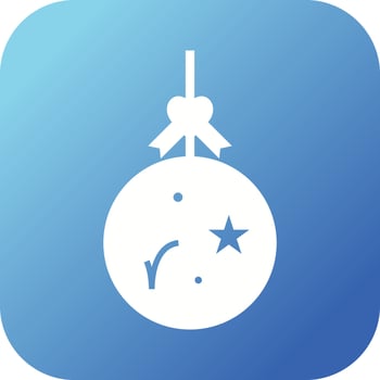 Unique Christmas Ball Vector Glyph Icon