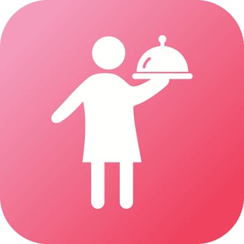 Unique Man Serving Food Vector Glyph Icon