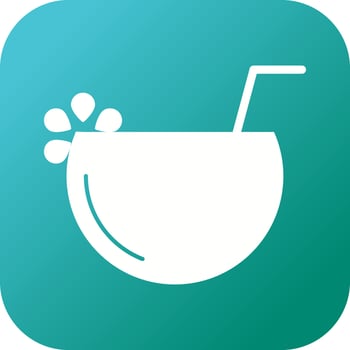 Unique Coconut Drink Vector Glyph Icon