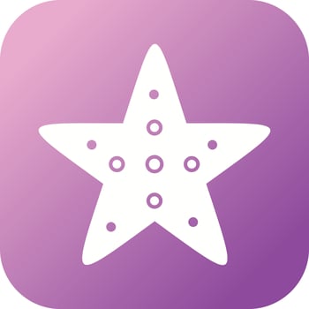 Unique Starfish Vector Glyph Icon