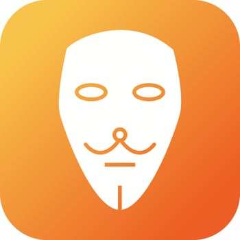 Unique Two Masks Vector Glyph Icon
