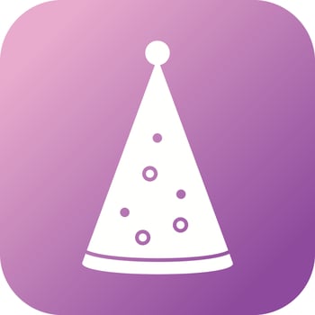 Unique Birthday Hat Vector Glyph Icon