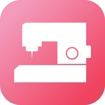 Unique Sewing Machine Vector Glyph Icon