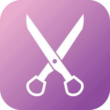 Unique Scissors Vector Glyph Icon