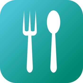 Unique Spoon And Fork Vector Glyph Icon