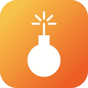 Unique Explosion Vector Glyph Icon