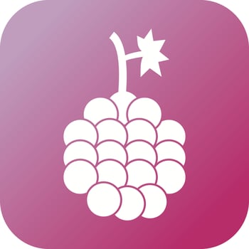 Unique Grapes Vector Glyph Icon