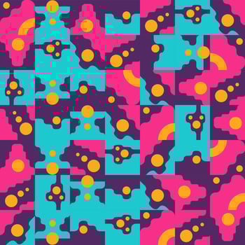 Blue Pink Abstract geometric pattern background Colorful, vector circle, triangle and square line color art design. suitable for wallpapers, pillows, shirts, pants