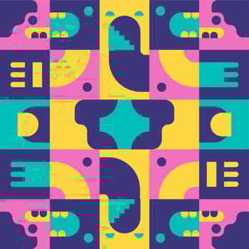 Blue Yellow Orange Abstract geometric pattern background Colorful, vector circle, triangle and square line color art design. suitable for wallpapers, pillows, shirts, pants