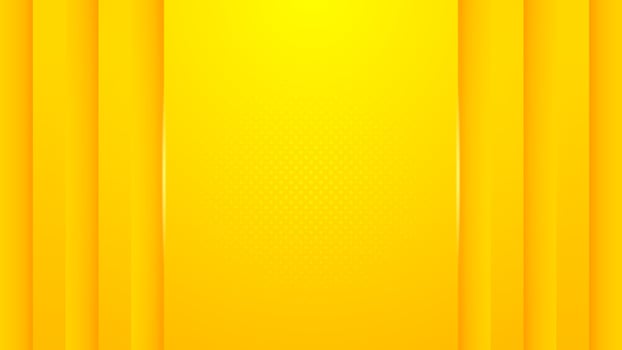 Abstract minimalism yellow background with 3D embossed dynamic shapes vector, banner design with empty space for place text or object vector