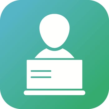 Student using laptop Vector Icon