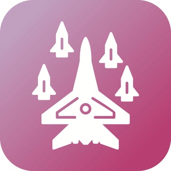 Plane dropping missil Vector Icon