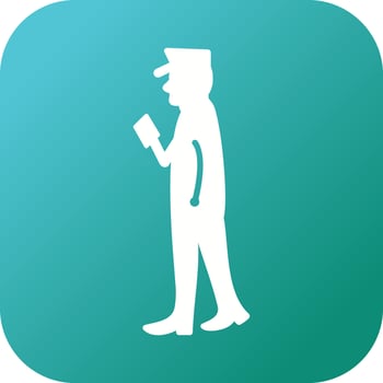 Guard Checking Passport Vector Icon