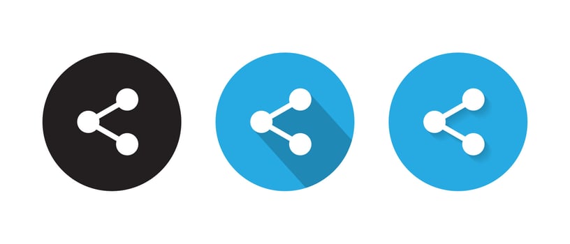 Share button icon vector isolated on circle background