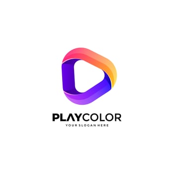 Colorful play logo vector illustration.