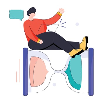Trendy Work Time vector